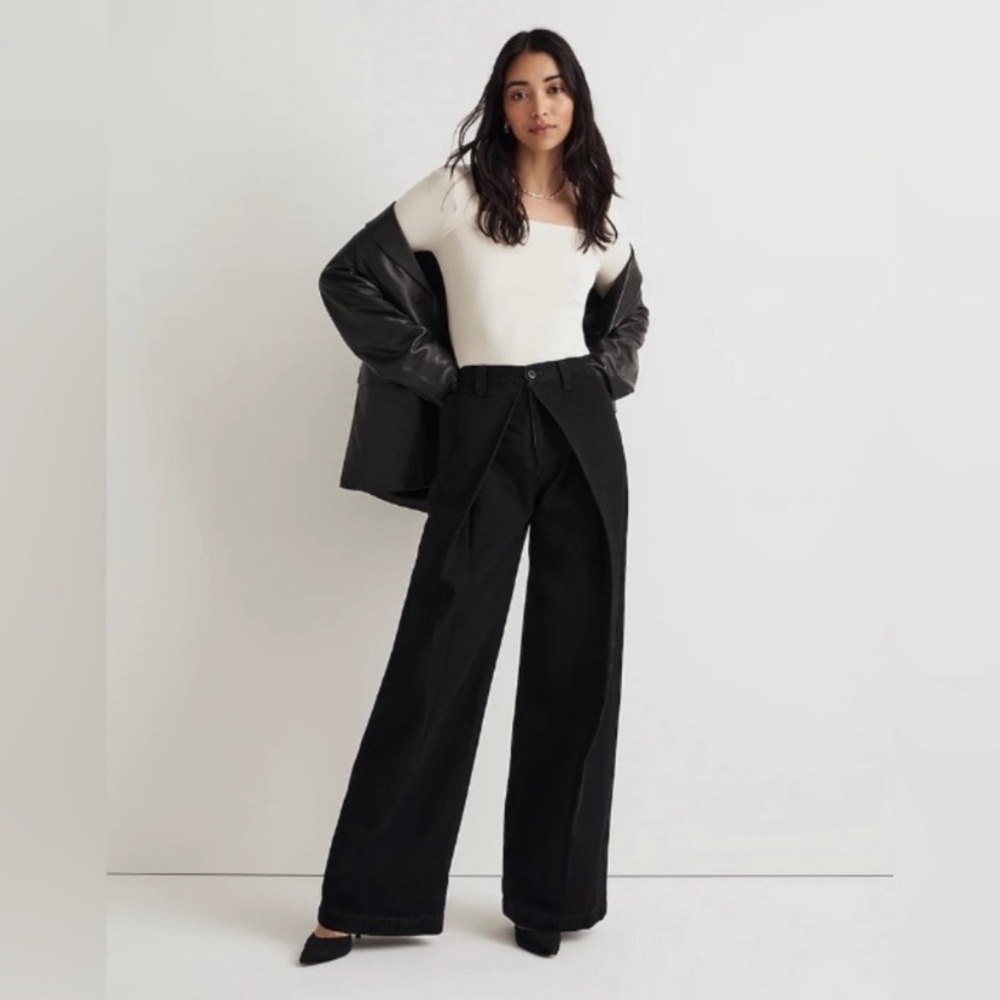 Madewell Extrawide Tide Trouser Jeans in Wilkes Wash Pleat Edition W30